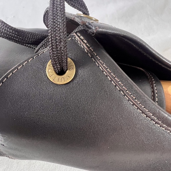 LOUIS VUITTON Brown Leather Lace Up Classic Oxfords Made in Italy 10 11US - Picture 10 of 17